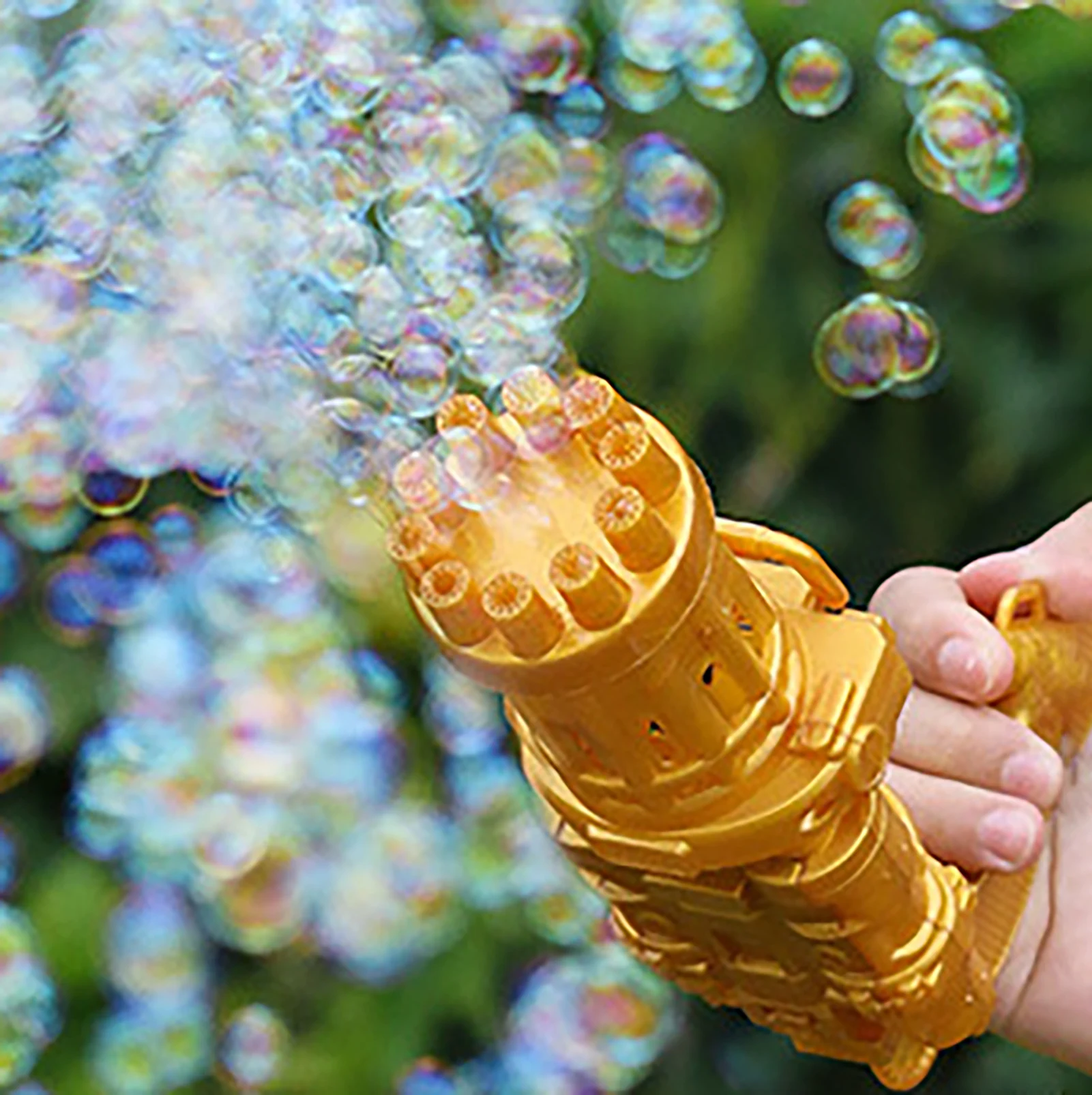 

Children's Automatic Gatling Bubble Gun Two In One Summer Soapy Water Bubble Machine Children's Plastic Machine Gun Toy