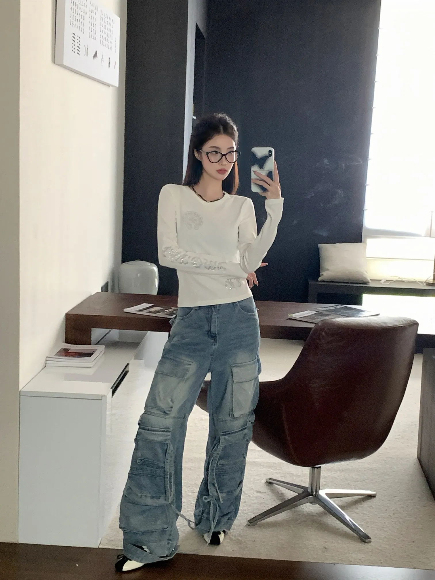 Женский свитер Chrome Hearts женская с длинным рукавом теплая трикотажная вязаный