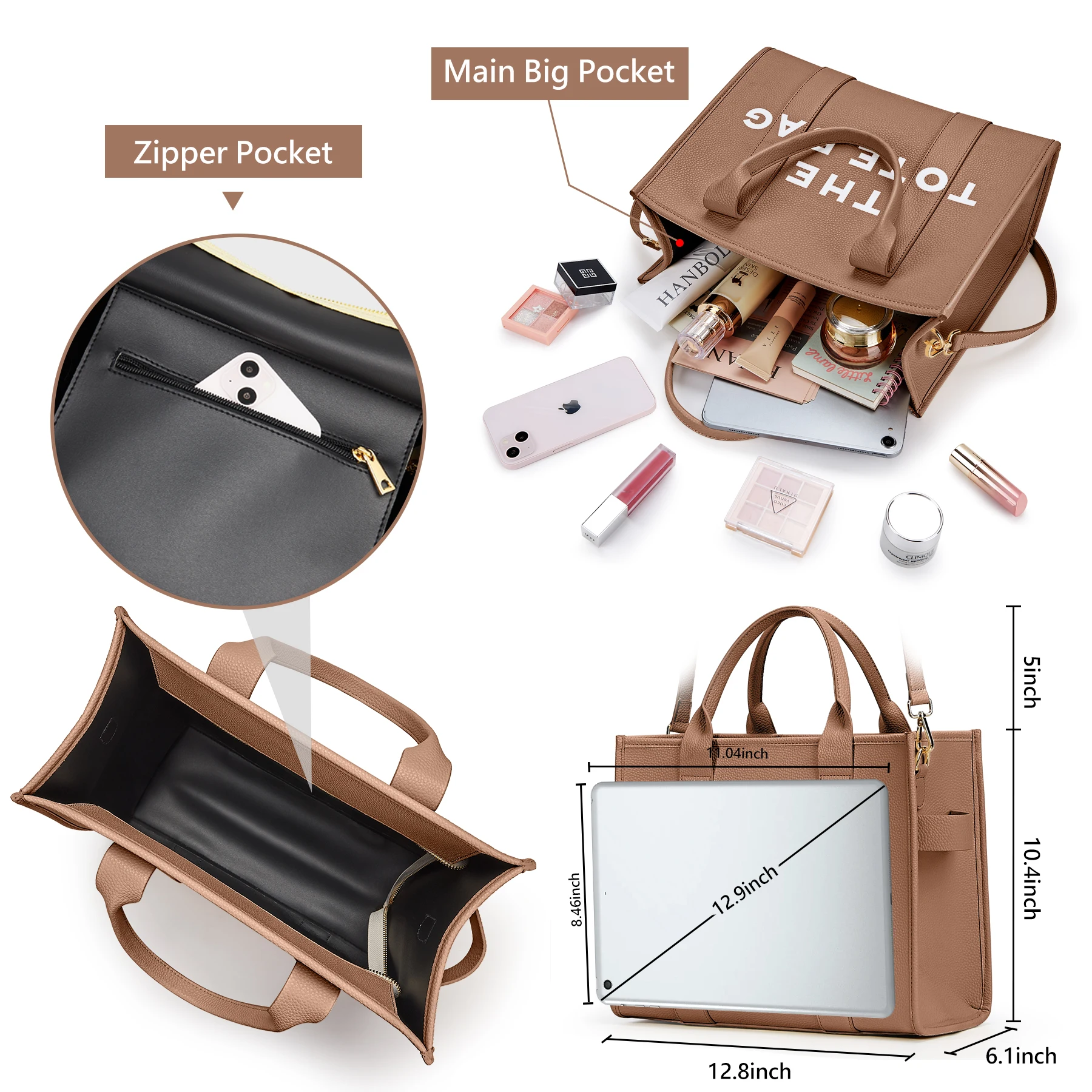 Kalidi Tote Bags for Women Designer Women Handbags Luxury Matte Pu Leather  Shoulder Crossbody Bags Big Sighopper Handbag images - 6