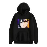 japanese man naruto print casual hooded sweater couple streetwear women anime hoodie goth clothes oversized hoodie