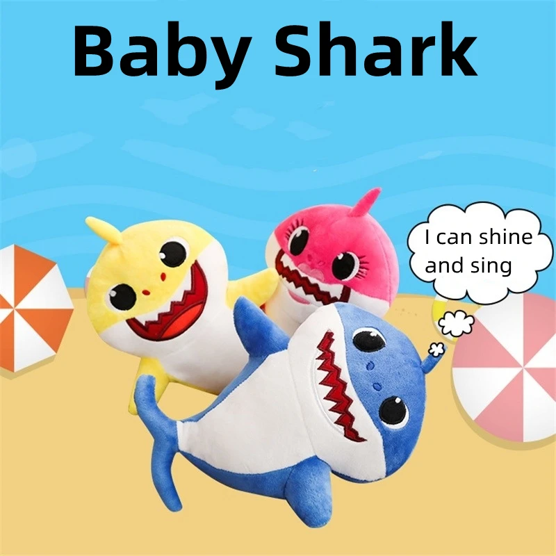 

30cm Cute Baby Shark Glowing and Singing Cartoon Plush Doll Anime Kawaii Pillow Children Flash Toy Doll Birthday Gift