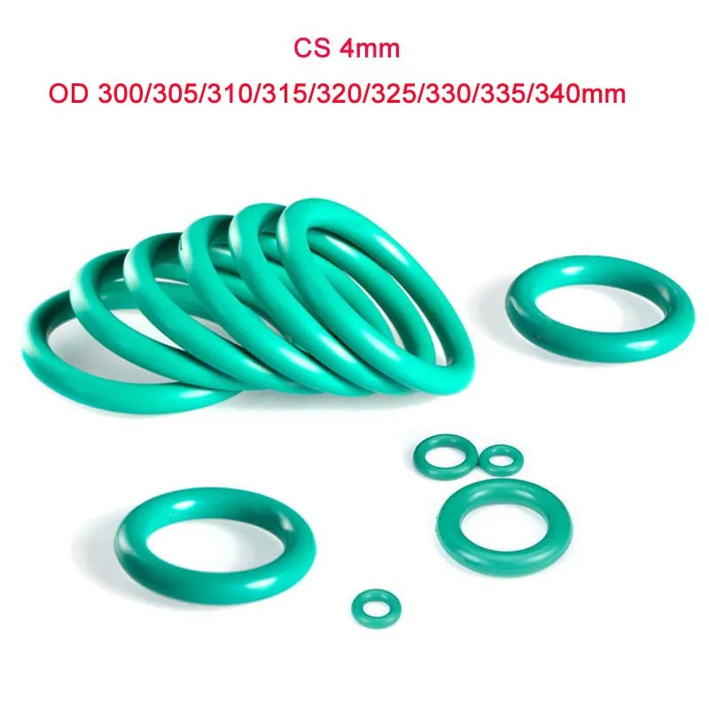 

1Pcs Green FKM Fluorine Rubber O-Ring Oil Sealing Gasket CS4mm OD 300~340mm O Ring Seal Gasket Rings Fuel Washer