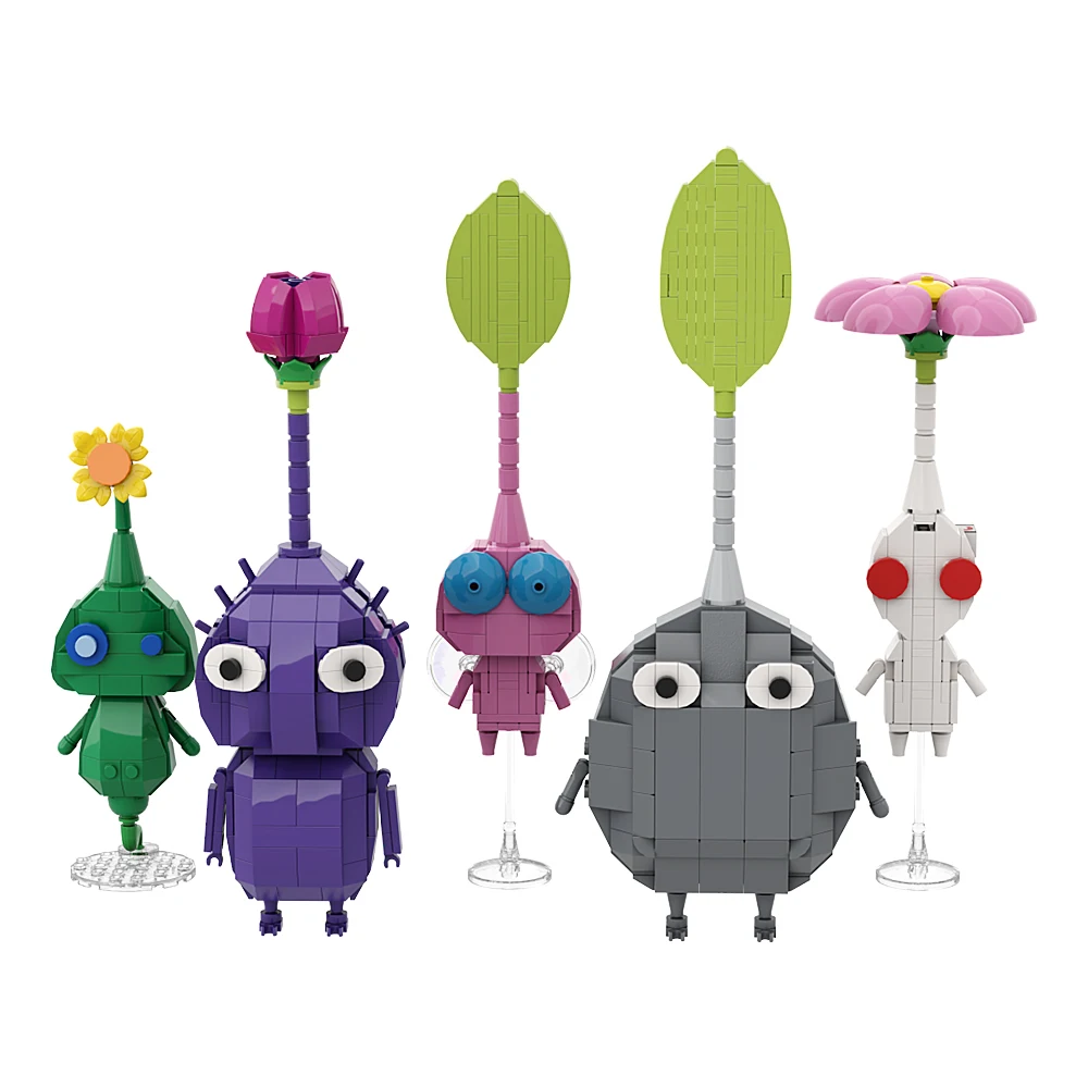 Фото MOC аниме Pikmined Hocotate Olimar Asteroid Bricks Set Monster Game №3