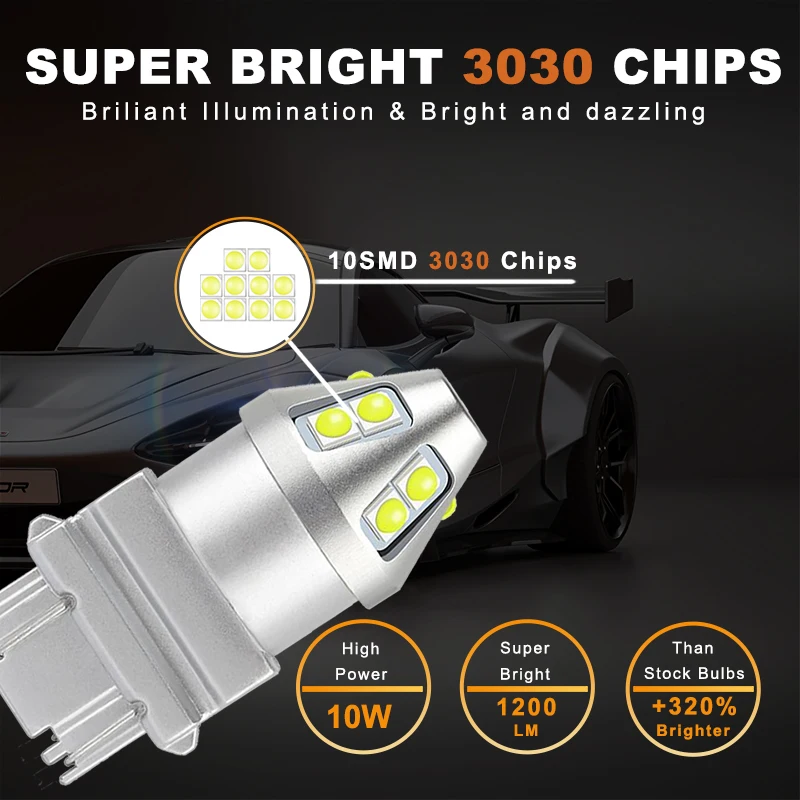 Сигнальная лампа NLpearl 2x T25 3156 P27W P27/7W 3157 Led 3030SMD 7443 Canbus T20 7440 W21W W21/5W сигнал поворота