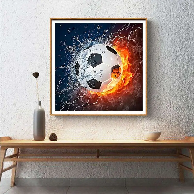 R2JC горячий футбол 5D круглая форма алмазная живопись вышивка рукоделие