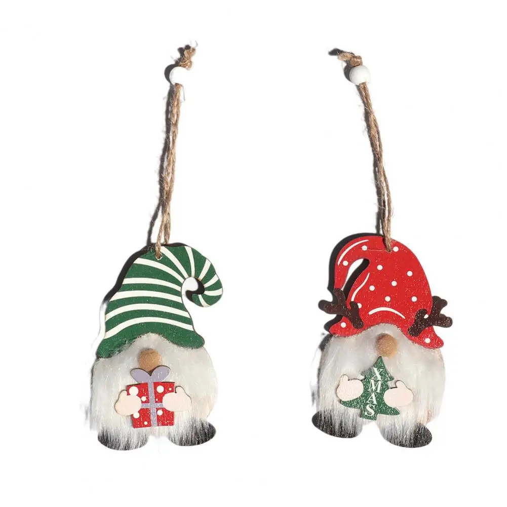 

Гладкая поверхность 2 шт./компл. красивая рождественская карликовая кукла подвесное украшение деревянное Рождественское украшение изыскан...