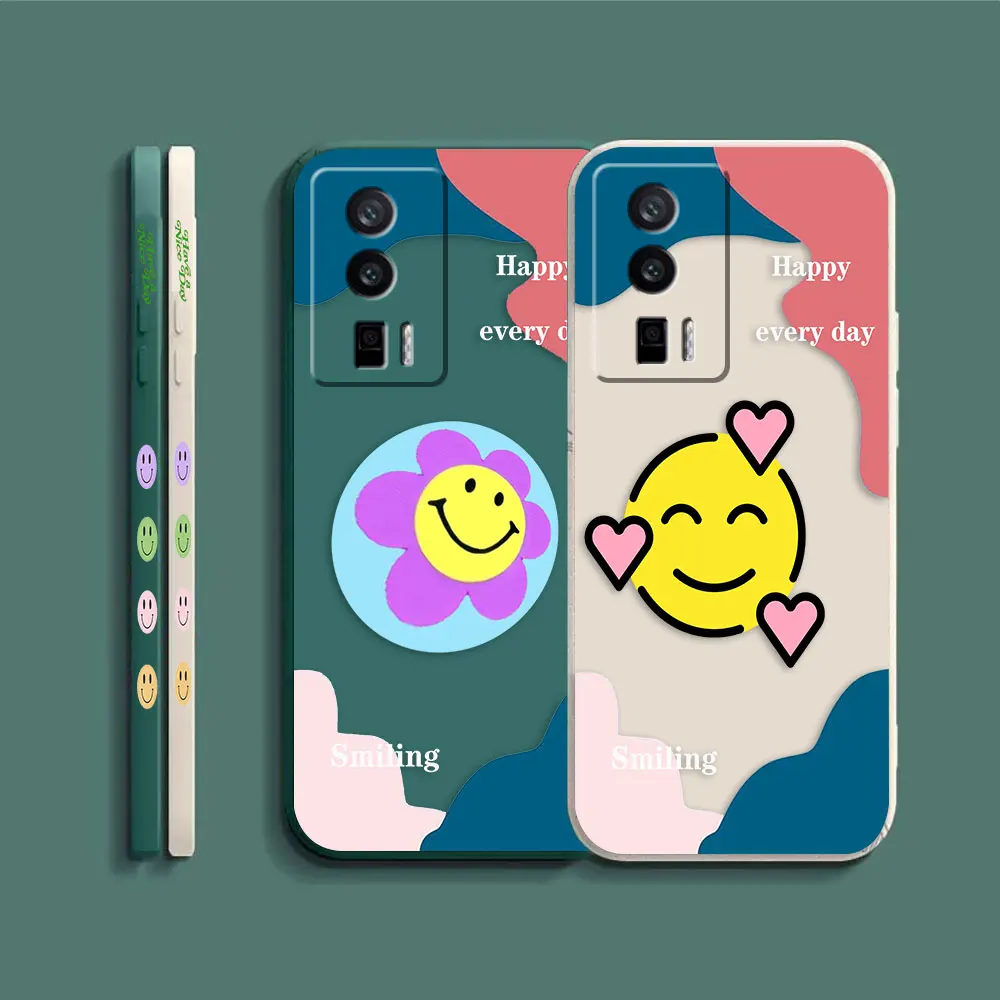 Case For Redmi K60E K60 K50 K40S K40 K30 K20 12C 10C 9A 9 8 10X 10A 10 Pro 4G 5G Gaming Case Fundas Cqoues Lovely Smiling Face