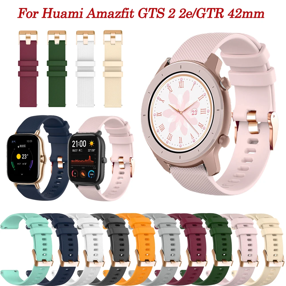 

Сменный ремешок для умных часов 20 мм для Xiaomi Huami Amazfit GTS2 Mini/Bip U Lite, силиконовый браслет для Amazfit GTS 3/GTS 2/2e