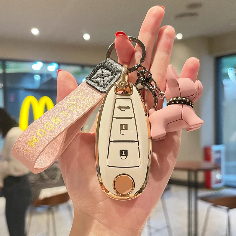 

Bulldog Fashion Car Key Case Cover Shell Fob For Suzuki Baleno Ertiga 2019 Vitara Swift Ignis Kizashi SX4 keychain Accessories