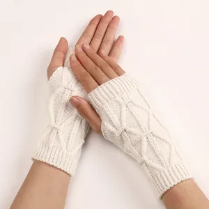 New Outdoor Half Finger Warm Knitted Gloves For Women y2k Windproof High Elastic Fingerless Guantes Women Winter Thermal Mittens