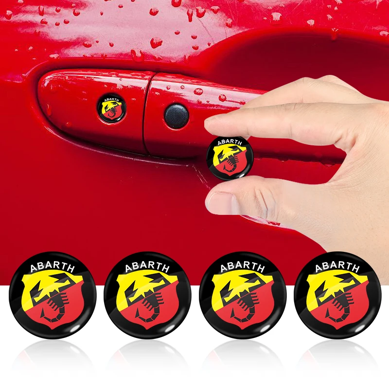 

4/10pcs Personalized Car Emblem Round Car Sticker for Abarth Fiat Ducato 500 500L 124 Spider Coupe Panda Doblo Qubo Tipo Stilo