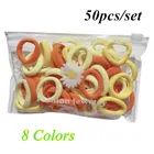 Новинка, простой тренд, 8 видов стилей 50 шт.компл., бесшовные Разноцветные Прочные Женские повязки для волос из полиэстера для девушек и женщин