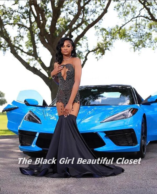 Благородные черные платья для выпускного вечера африканские девушки