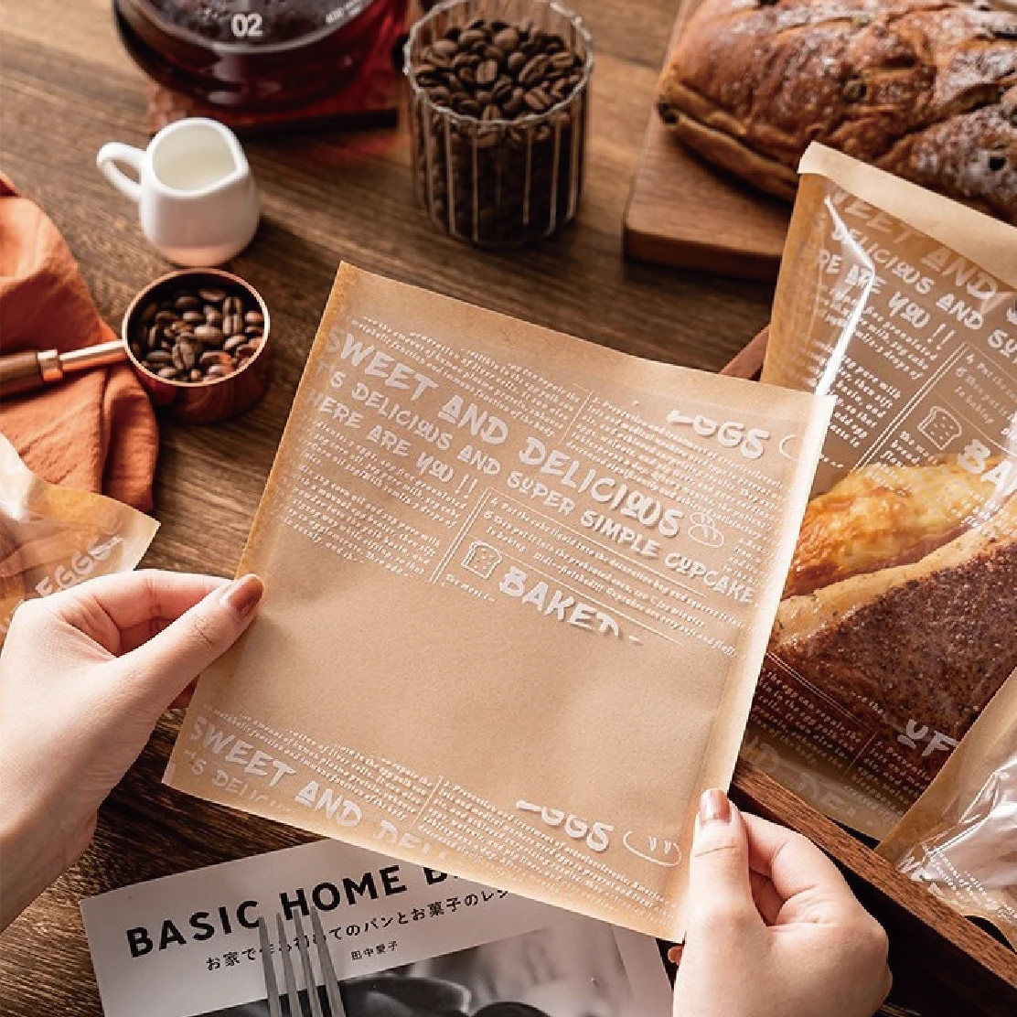 

Прозрачные бумажные пакеты для выпечки с наклейками