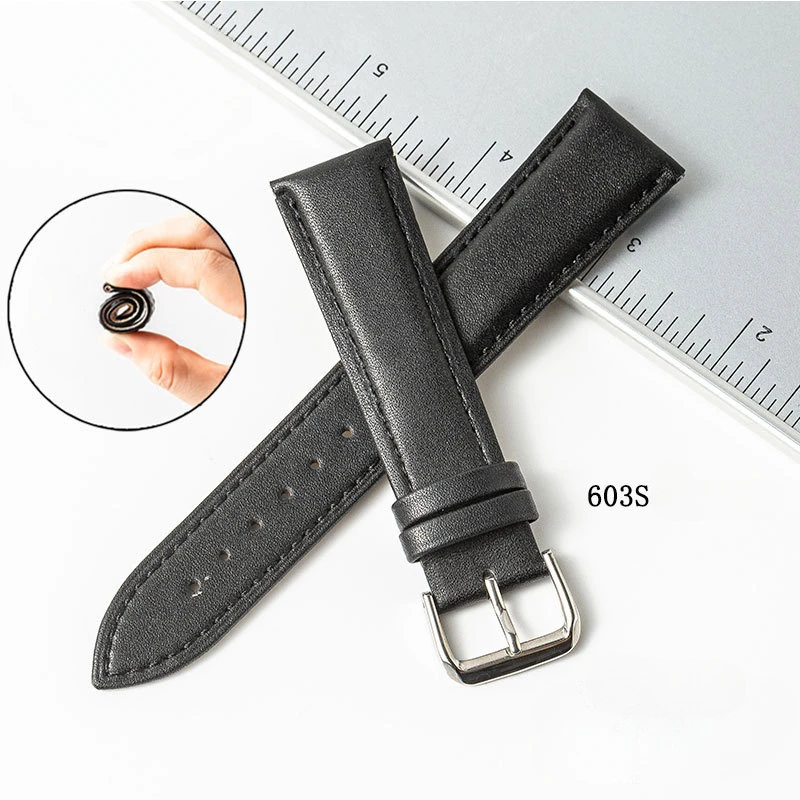 

Layer Cowhide Watch Strap with Plain Pattern New Genuine Cowhide Strap Waterproof and Breathable Soft Watch Chain Accessories
