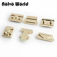 5 10 30sets 6 size light gold durable and variety stylish hardware square triangle metal snap locks press lock for bag