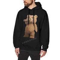 teddy bear drinking bear hoodie sweatshirts harajuku creativity 100 cotton streetwear hoodies