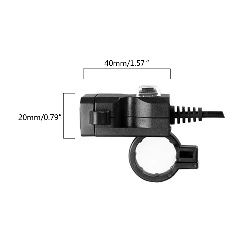 Motorcycle USB Phone Charger Waterproof 9-24V Dual USB Port Power Socket E-bike Handlebar USB Charger Adapter N0HF images - 6