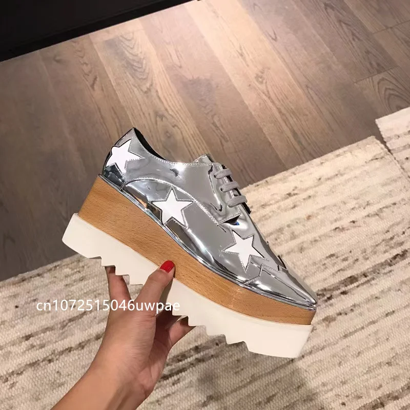 

Женские туфли на толстой нескользящей подошве, Разноцветные Повседневные туфли на шнуровке, со шнуровкой, 2023