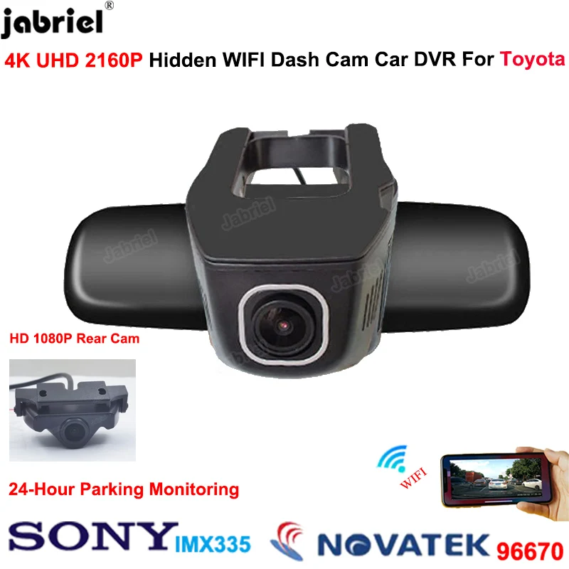 4K Car DVR Dash Cam Camera for Toyota Camry Corolla LE SE XSE XLE Highlander Kluger Rav4 CHR Mirai Aqua GR Sienna Venza Avalon