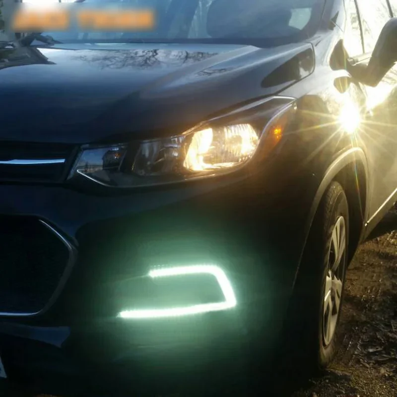 12 В светодиодные DRL дневные ходовые огни для Chevrolet Trax 2017 2018 желтый указатель