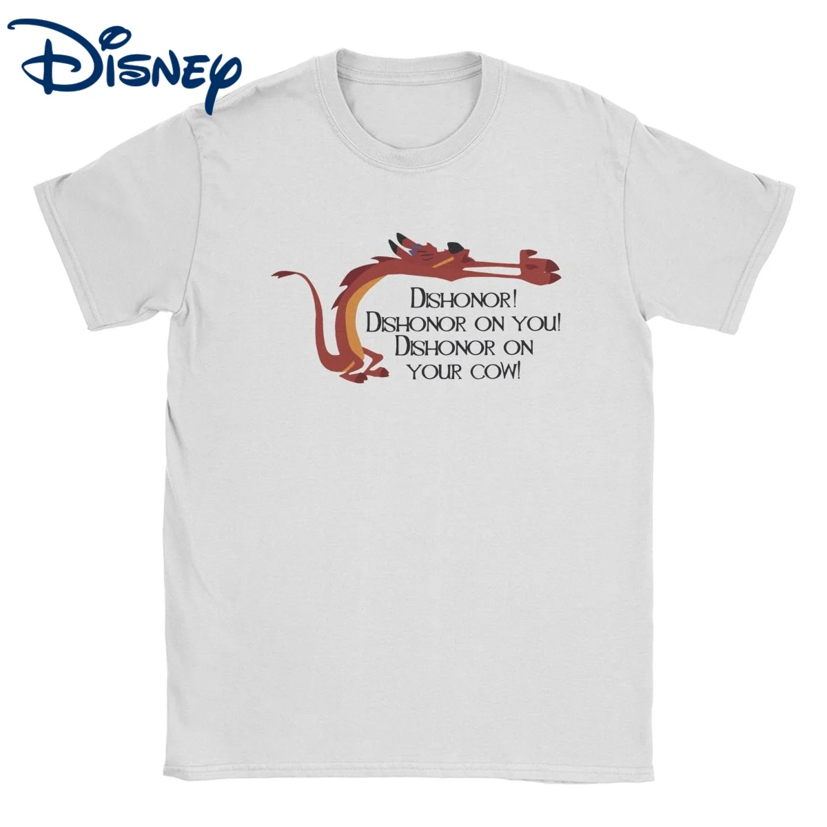 

Dishonor Mulan Mushu T-Shirts for Men Women Disney Vintage 100% Cotton Tees Round Neck Short Sleeve T Shirts Gift Idea Tops