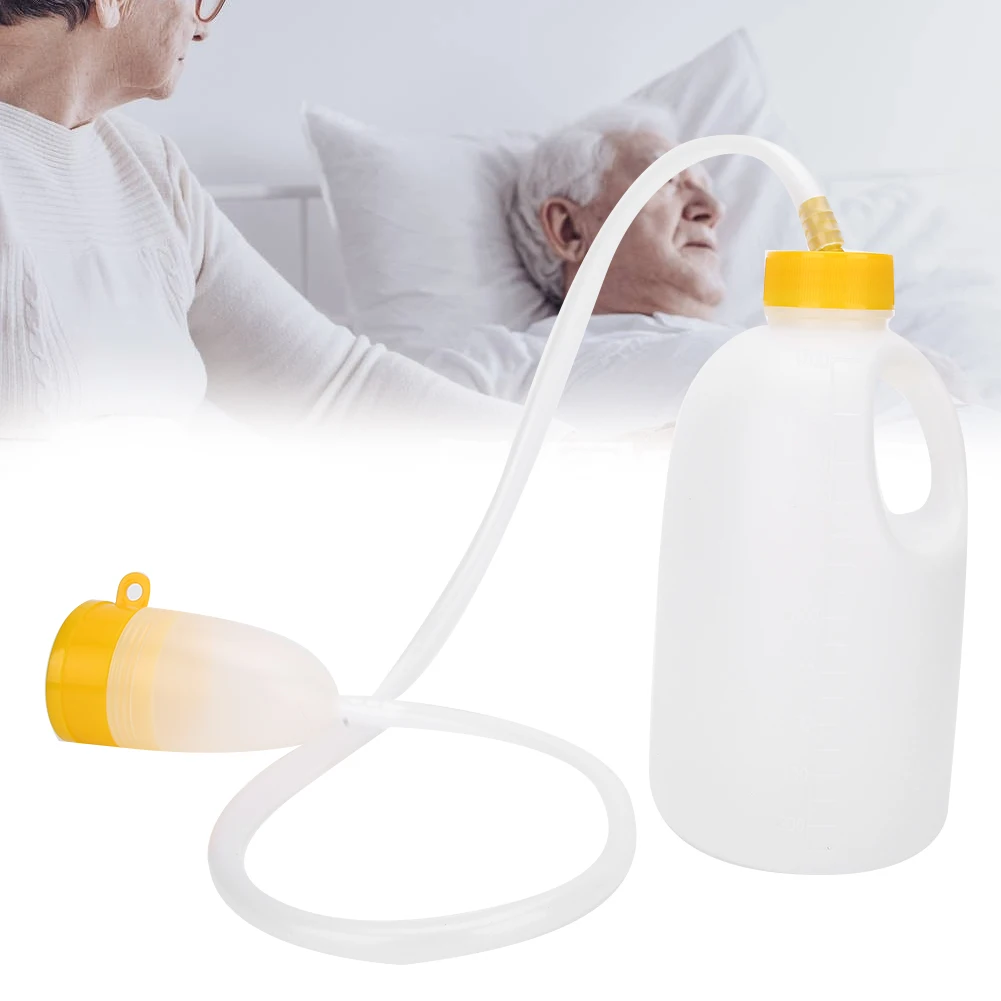 

PVC 1700ml Portable Home Hospital Male Pee Bottle Urine Collector Storage With Pipe For Bedridd Urinary Incontinence Men Urinal