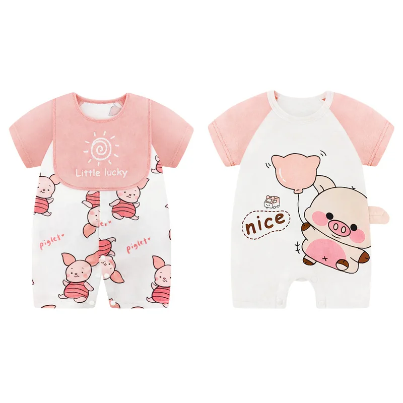 

Summer Baby Rompers Short Sleeve Baby Boys Girls Clothing Kids Jumpsuits Newborn Baby Clothes For Girl Roupas vestido 2PCS/LOT