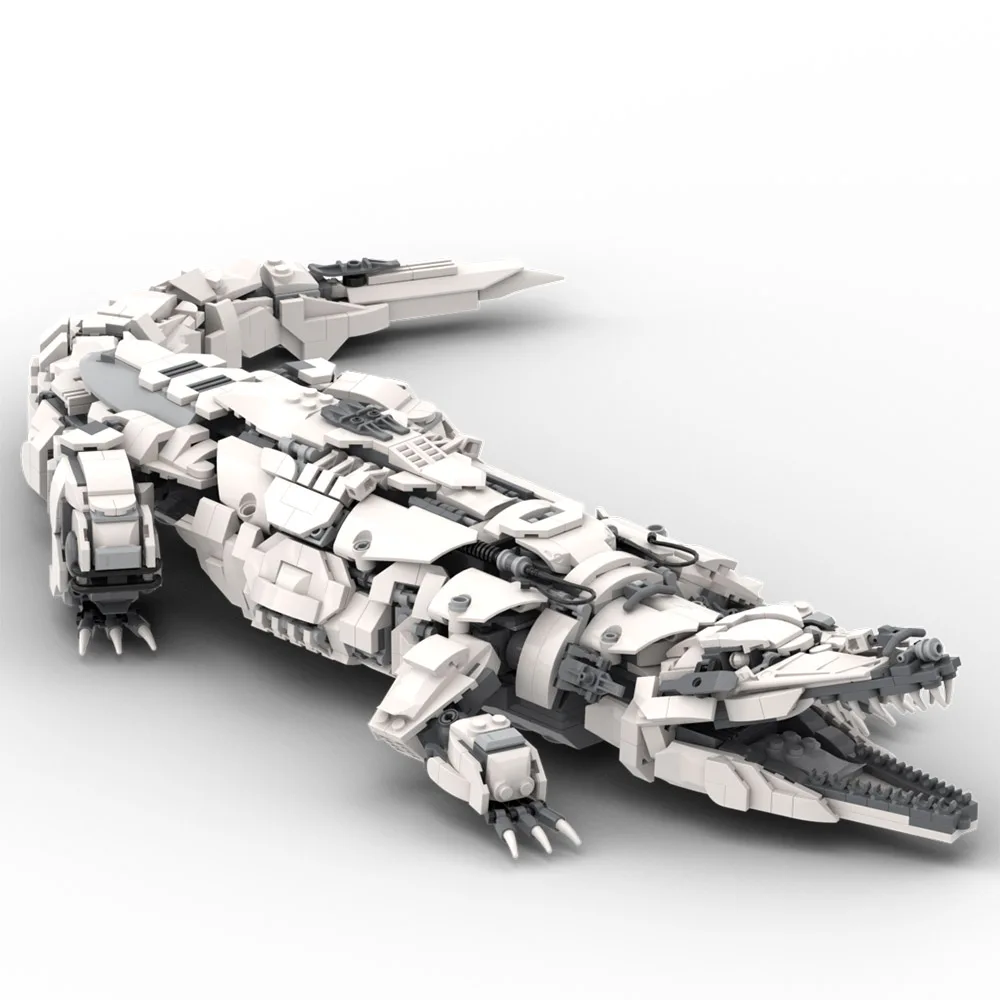 

Конструктор MOC Mecha под крокодила, детская игрушка, огненная саламандра, рептилии, монстр, кирпич, Новогодний подарок