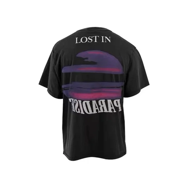 

Мужская и женская футболка Askyurself, Винтажная футболка с коротким рукавом и принтом фиолетового, красного и лунного цветов в стиле вареного, 1:...