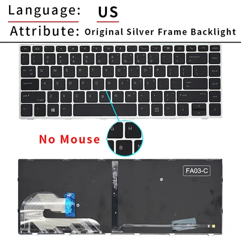 Клавиатура для HP Elitebook 745 G5 840 G5 846 G5 840 G6 ZBook 14u G5 14u G6 Русская раскладка подсветка