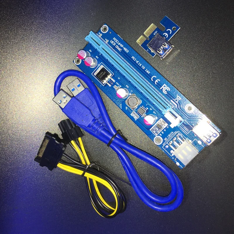 VER006C Pcie 1X–16X Express Riser Card 006C Удлинитель графического кабеля Pci-E USB 3.0 SATA–6 контактов