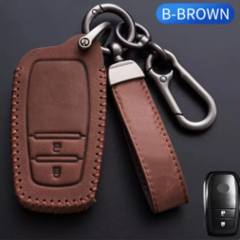 Чехол для автомобильного ключа с двумя кнопками Toyota Land Cruiser 200 Prado Crown TLK Yaris Cross Hilux
