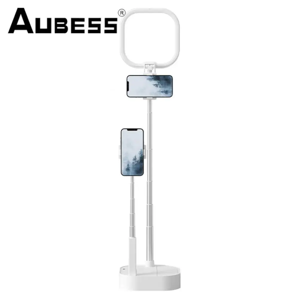 

Desktop Phone Stand Rotatable Aluminium Selfie Fill Light Lamp Remote Control Adjustable For Live Video Smartphone Mount