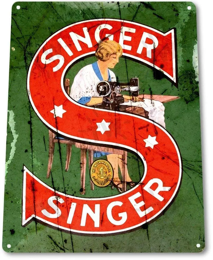 

Signo cantante de coser Metal lata de Metal signo de hierro pintura manecillas