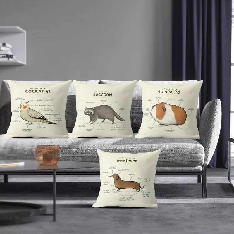 

Animal Pattern Pillow Cover 45x45 Nordic Cushion Cover for Living Room Sofa Decorative Housse de Coussin Home Decor
