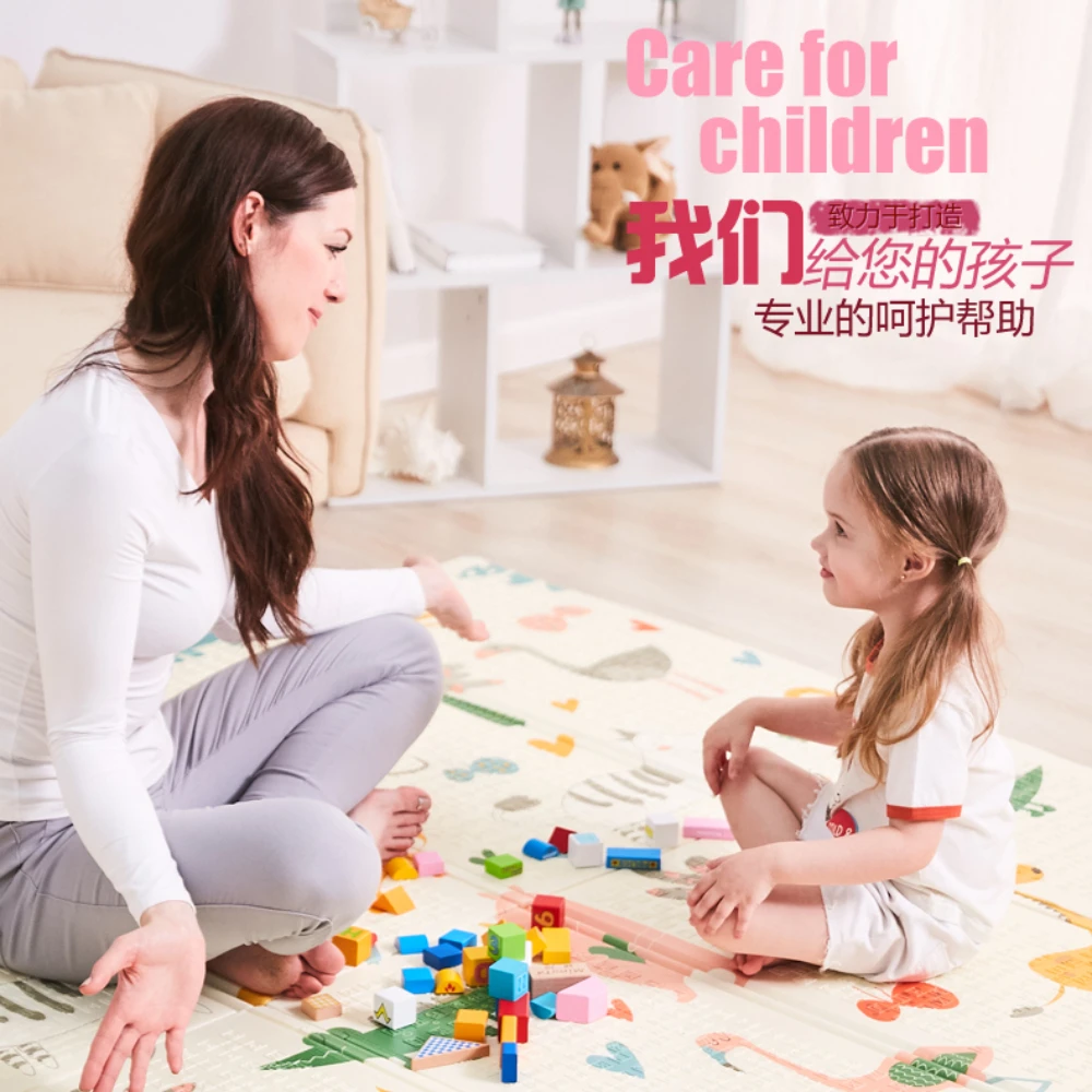 

Baby Foldable With Bag Educational Kid Rug Play Mat XPE Kids Rug Activity Game Kids Safety Activity Crawling Mat Cartoon Pattern