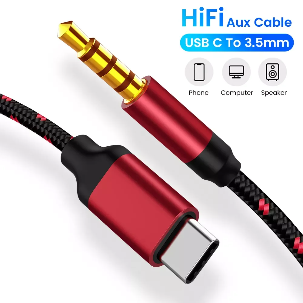 

2022NEW To 3.5mm Jack AUX Audio Cable USB C To AUX Headphone Adapter Audio Extension Connector Splitter USB C Adapter Wire Cord