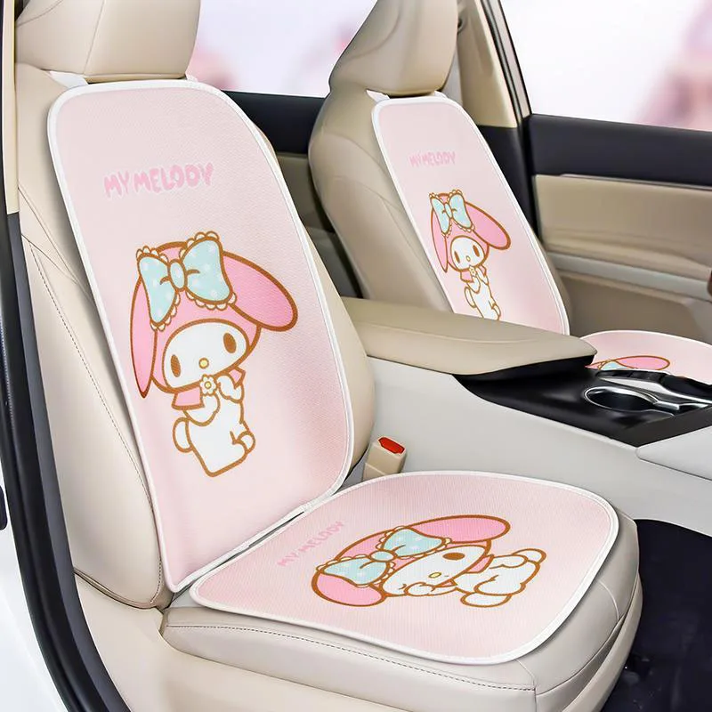 

New Kawaii Sanrio My Melody Car Cushion Cartoon Summer Car Seat Ice Silk Breathable Cool Pad Cute Car Interior Accessories Gift