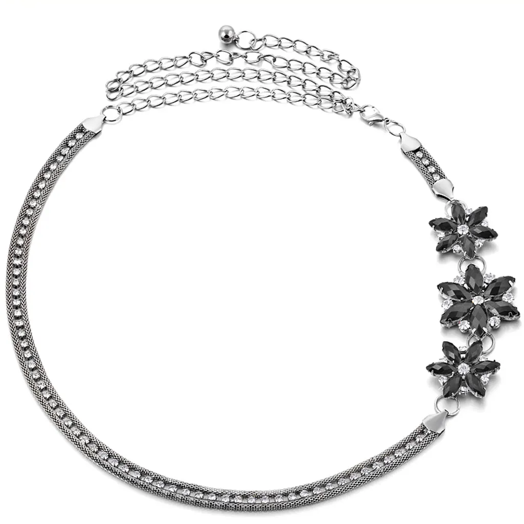 

Женский Цветочный Пояс со стразами и ремнем на талию