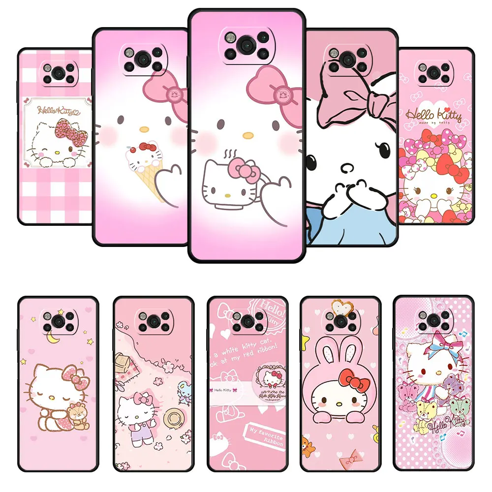 

Hello Kitty Pink Face Ice Cream Case For Xiaomi POCO X3 NFC X4Pro M3 C40 for Mi 12 11 10 10T 8 Note10 Lite 11Ultra 11T Pro F1
