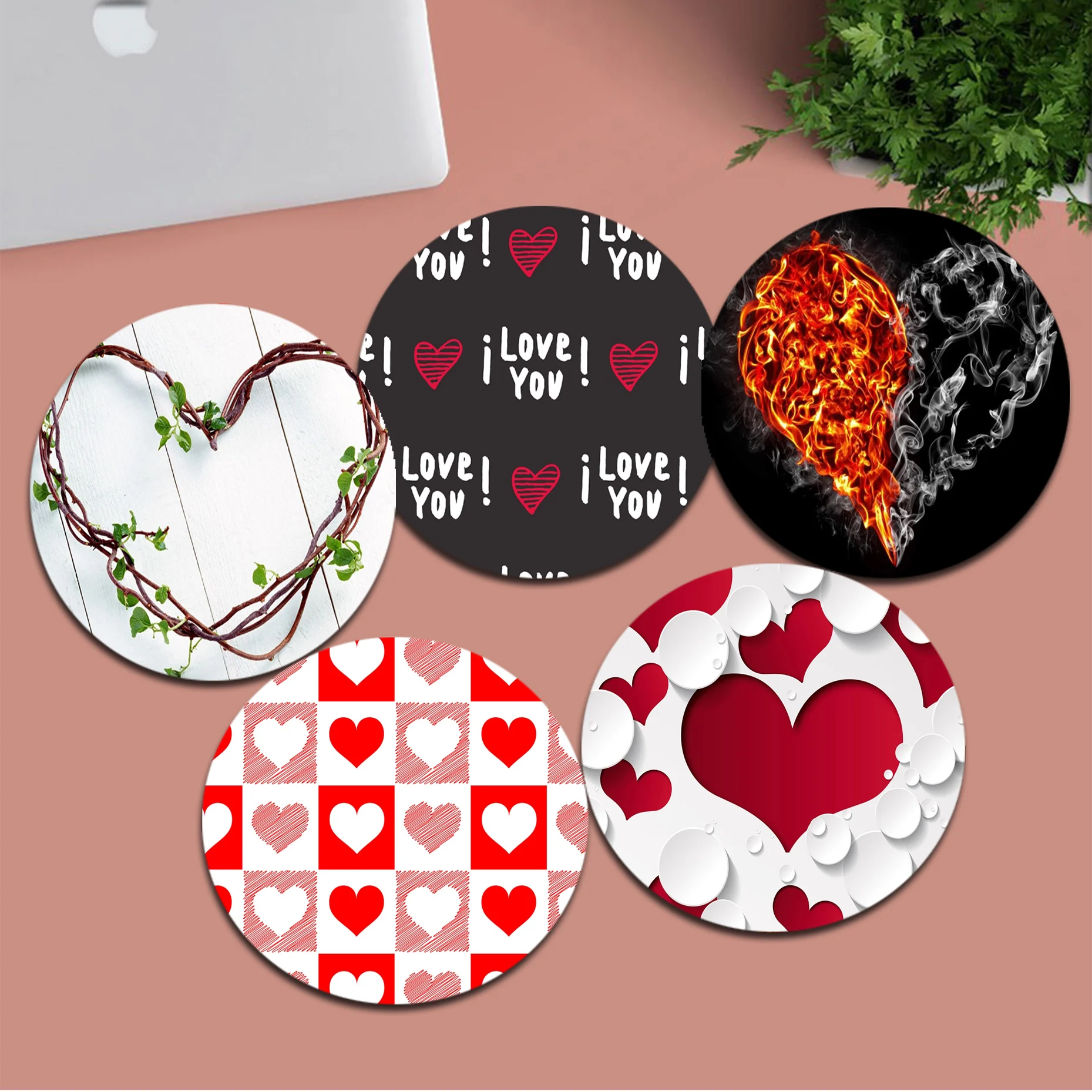 

Love Heart Rubber Small Office Computer Desk Mat Table Keyboard Big Mouse Pad Laptop Cushion Non-slip Office Desk Accessories