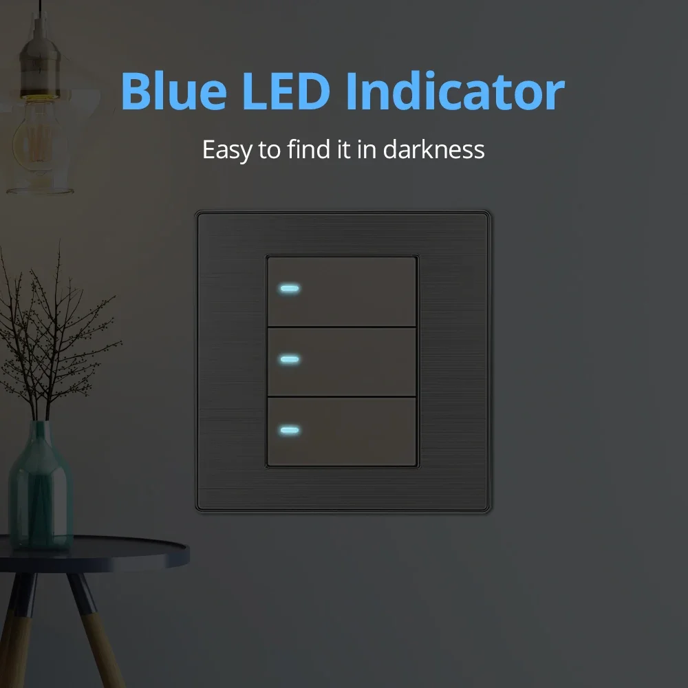 1 2 3 4-бандовый 2-сторонний настенный выключатель из нержавеющей стали с кнопкой