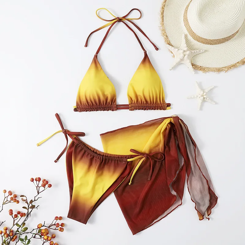 

Соблазнительный комплект бикини Один размер купальник однотонный желтый бикини раздельный купальник бикини новый купальник Комплект из трех предметов купальник