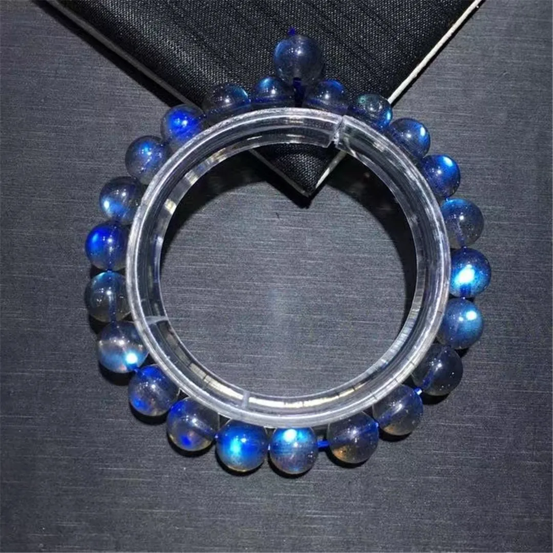 

7mm Natural Labradorite Bracelet For Women Men Healing Gift Crytsal Beauty Stone Beads Blue Light Gemstone Strands Jewelry AAAAA