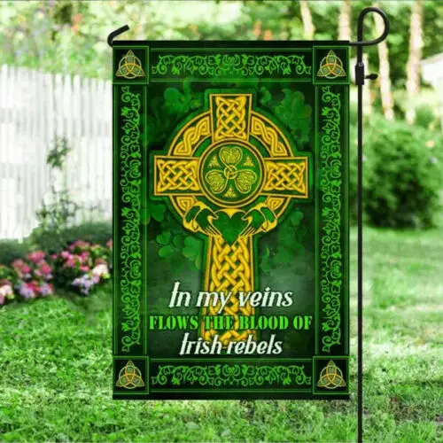 Двусторонний флаг с Днем Святого Патрика садовый ко Дню