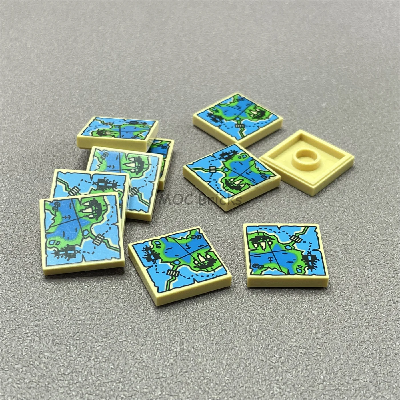 20 шт./лот MOC brick Карта сокровищ плитка 2X2 конструктор Discover The World совместимый с