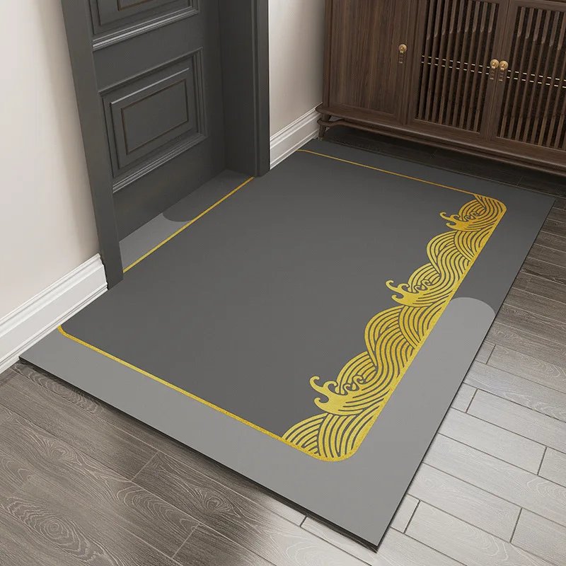 

Entrance Doormats New Chinese Style Colorful Leather Carpet Mud Dusting Wear-resistant Rug Rubber Non-slip Machine Washalbe Mat