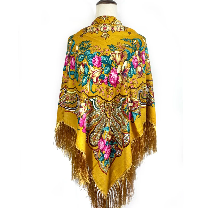 Модный русский квадратный шарф для женщин новый дизайн шаль из смеси хлопка в