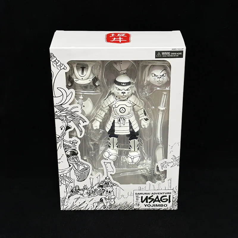 Фото Коллекционная фигурка NECA Усаги Йоджимбо, черно-белая версия из комиксов, 7 дюймов, самурай-кролик, с подвижными суставами, модель WY №1